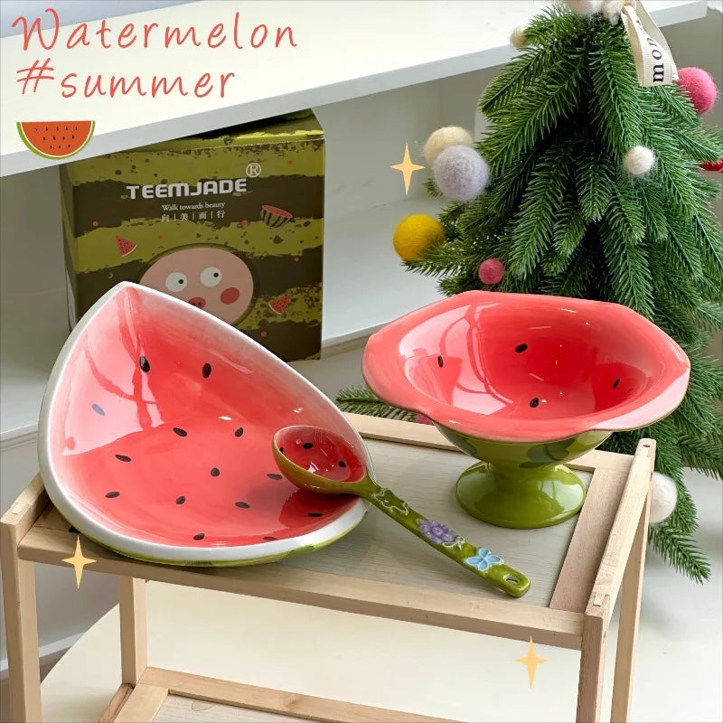 Wassermelonen-Geschirr – Keramikunterglasur-Set