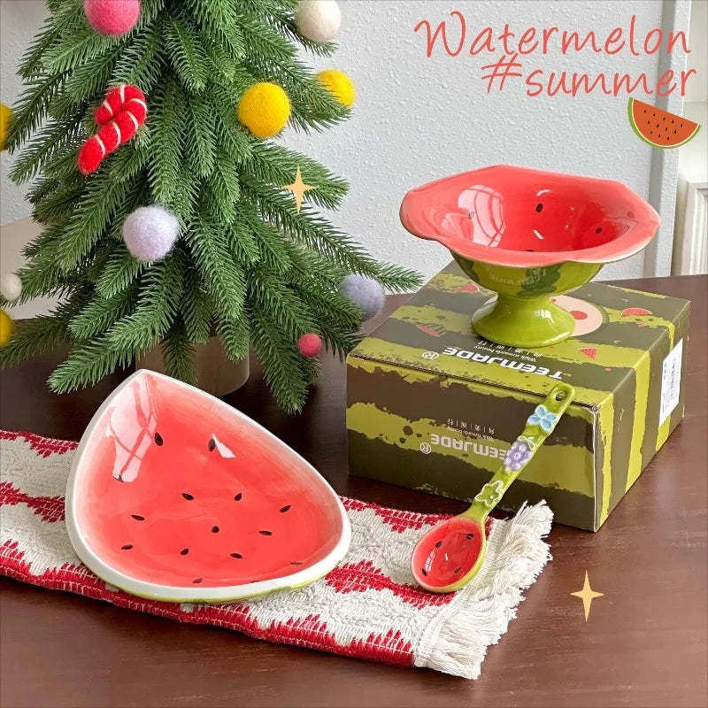 Wassermelonen-Geschirr – Keramikunterglasur-Set