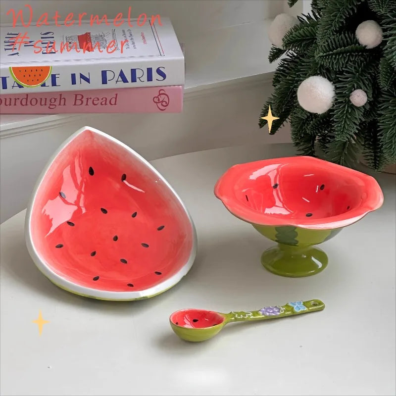Wassermelonen-Geschirr – Keramikunterglasur-Set