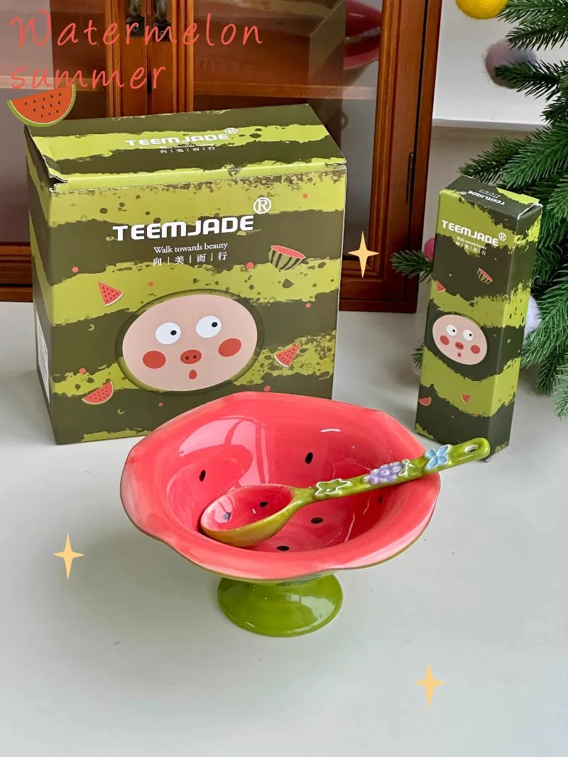 Wassermelonen-Geschirr – Keramikunterglasur-Set