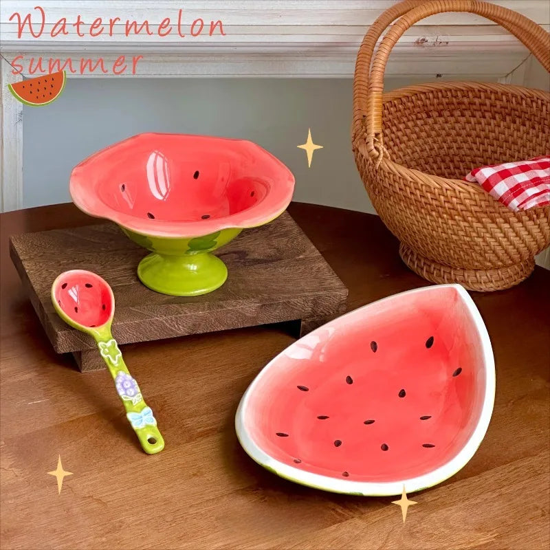 Wassermelonen-Geschirr – Keramikunterglasur-Set