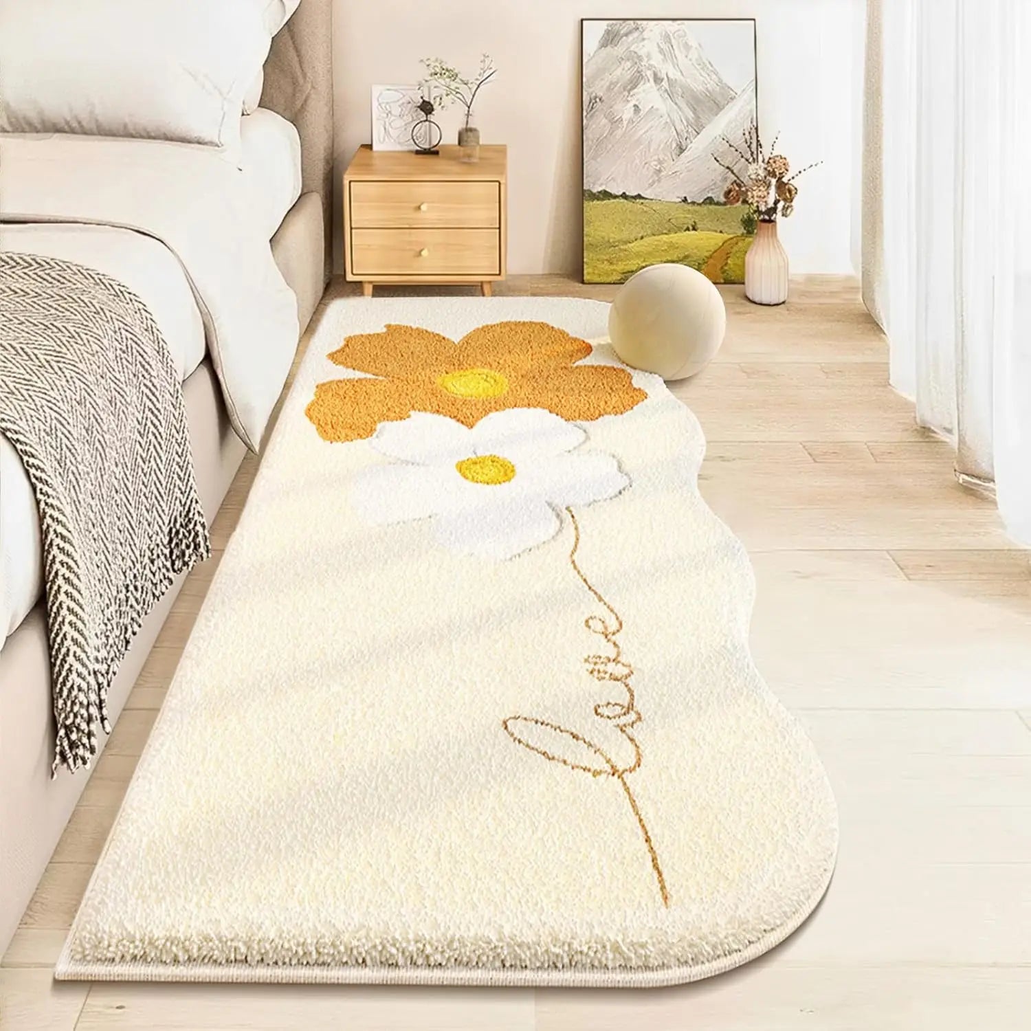 Bunter Cartoon-Polyesterteppich für Schlafzimmer, rutschfest und weich, Grösse: 60x90cm