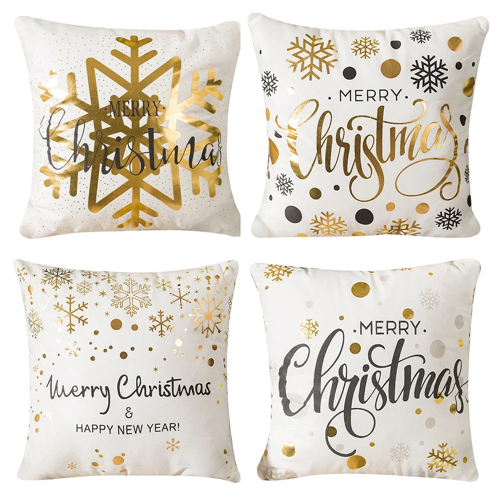 Weihnachtliche Kissenbezüge – Leinen/Baumwolle – 45x45cm Set