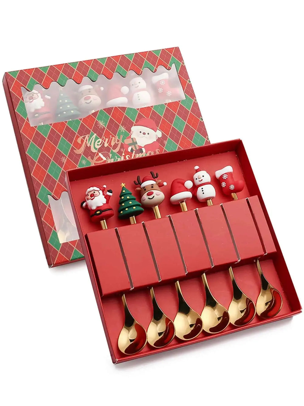 Weihnachtliches Besteckset – Edelstahl, Santa Design