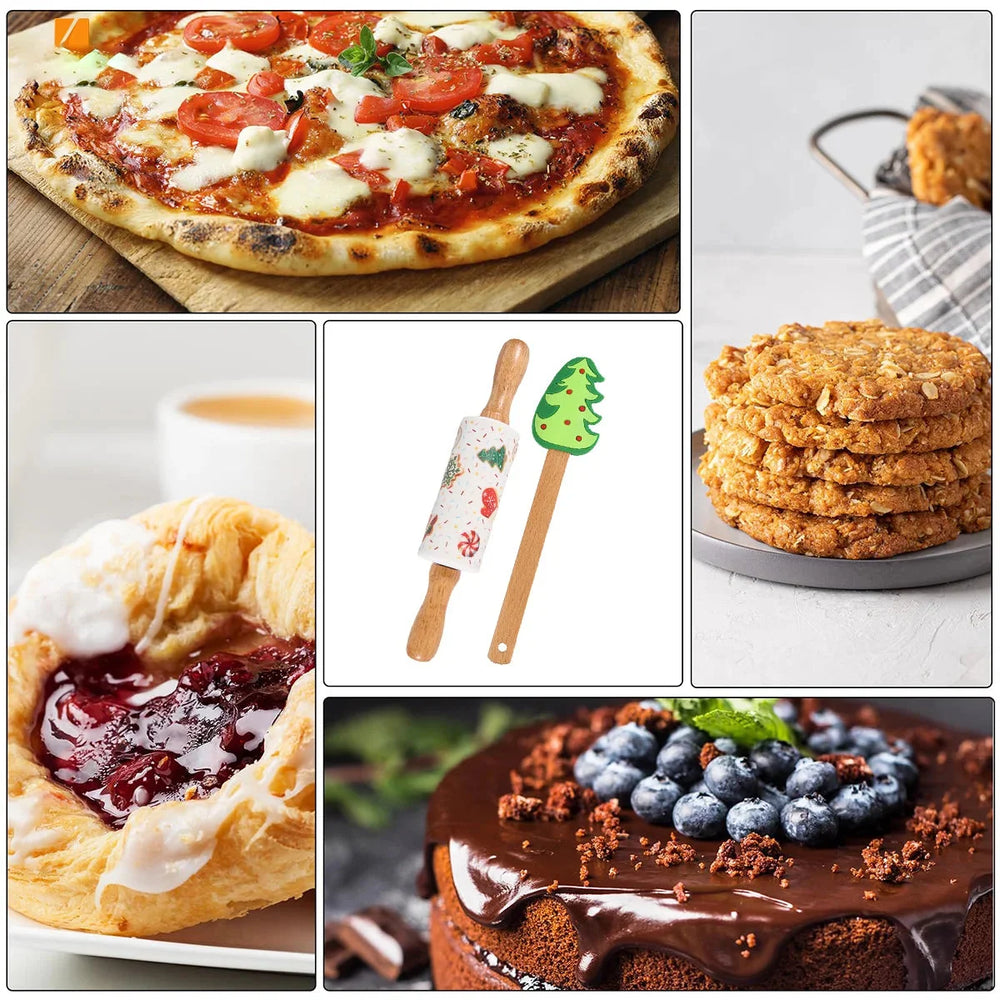 Weihnachts-Backset – Silikon & Holz – Heimküche