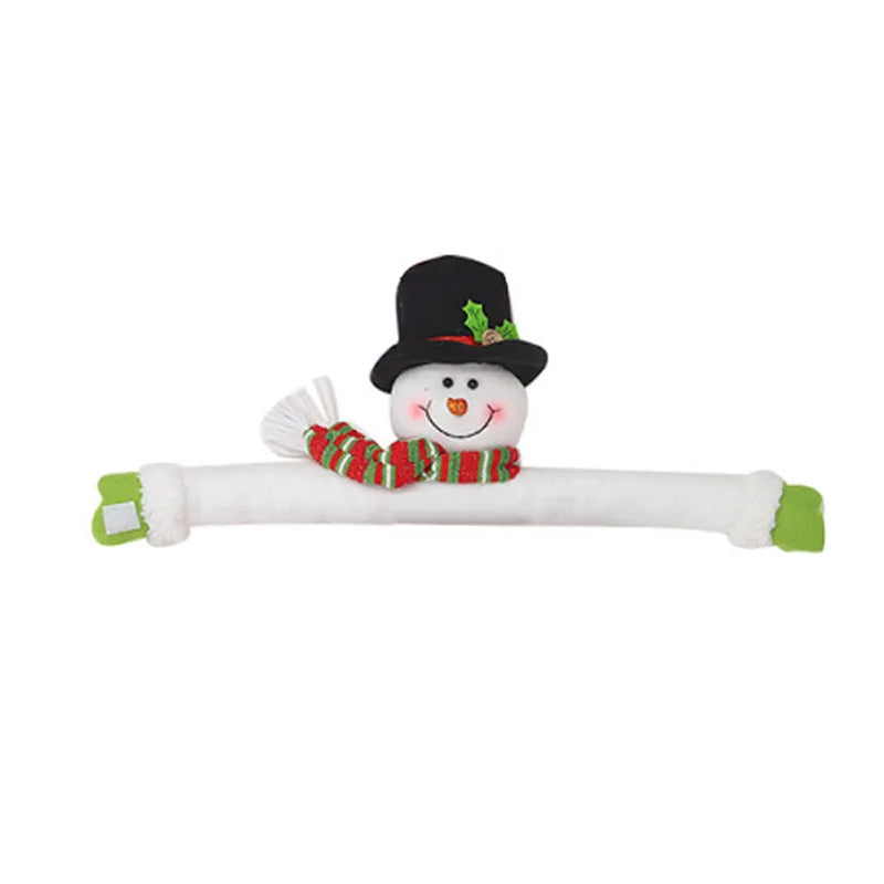 Festlicher, mehrfarbiger Weihnachts-Gardinenhalter aus Vliesstoff mit Elch- und Weihnachtsmann-Design