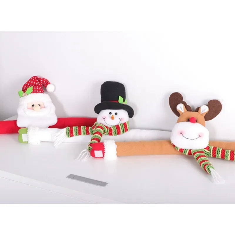 Festlicher Vorhangschnalle aus Vliesstoff, bunt, mit Weihnachtsmann- und Elch-Design