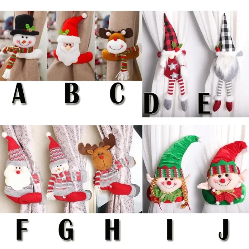 Mehrfarbige Weihnachts-Gardinenhalter aus Vliesstoff mit verspieltem Design