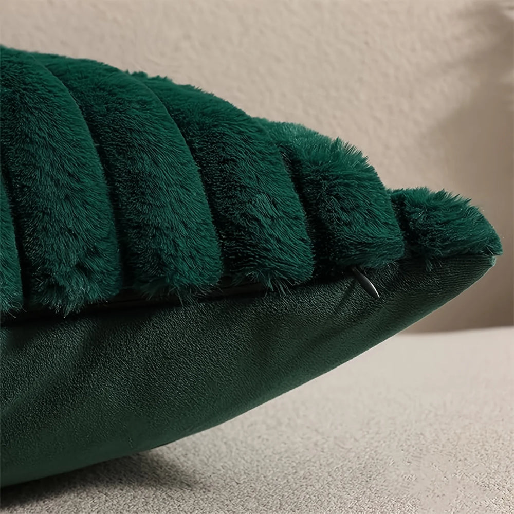 Weihnachtskissenbezug – Kunstfell Gestreift – 45x45cm