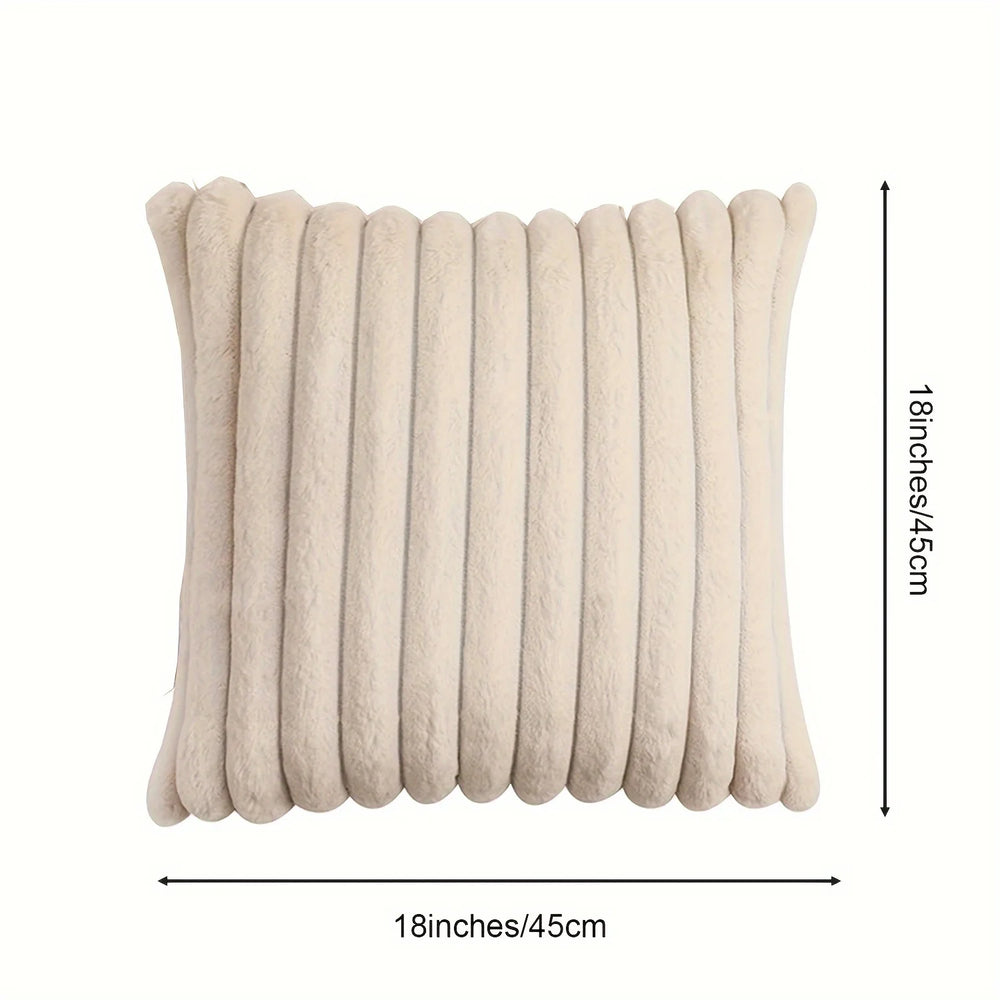 Weihnachtskissenbezug – Kunstfell Gestreift – 45x45cm