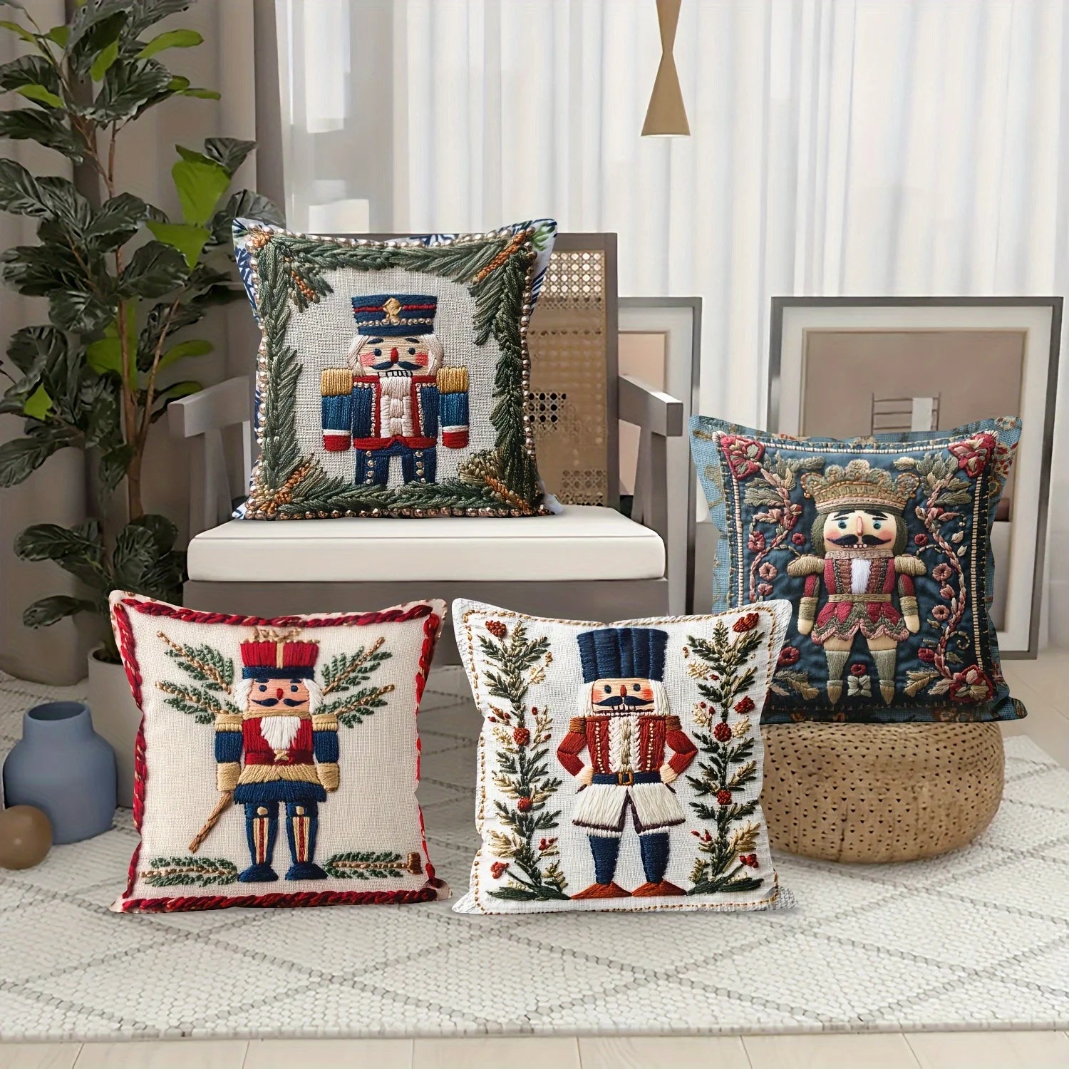 Weihnachtskissenbezug – Nussknackerdesign – 2025 Festdeko