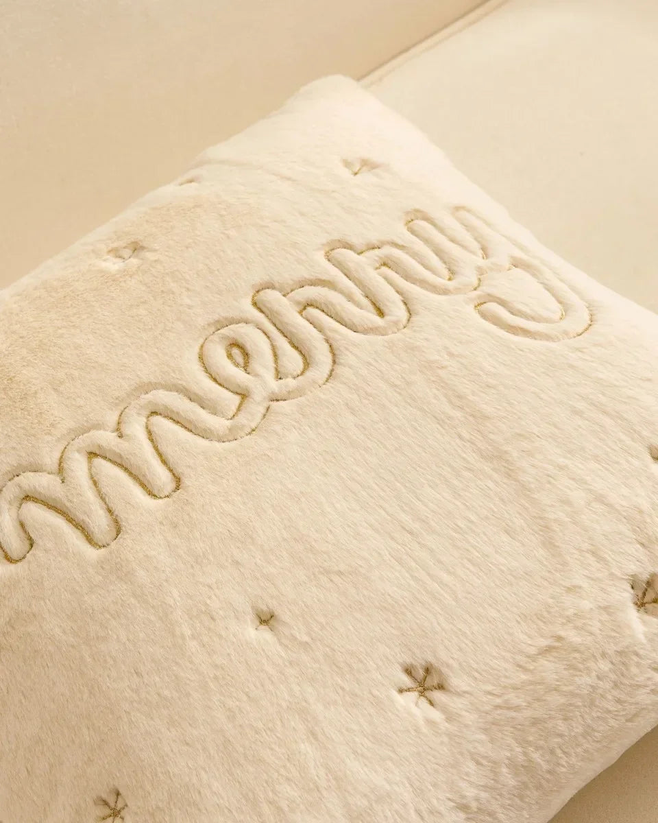 Weihnachtskissenbezug – Plüsch Bestickt – Wohndekor