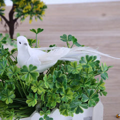 Weisse Schaum-Tauben – Modernes Design – 12x11x6 cm