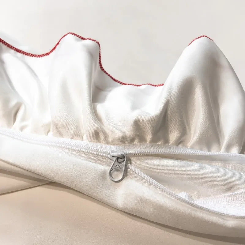 Weisses Bettdecken-Set – Chic-Ruffle-Design – Diverse Grössen