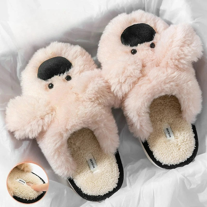 Gemütliche Winter-Pantoffeln aus Baumwolle in Himmelblau, Schuhgrösse 38-39