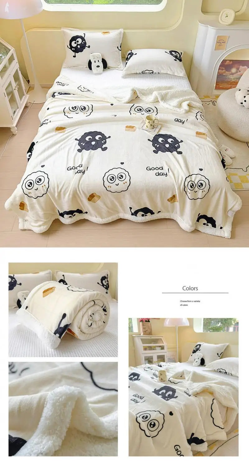 Winterdecke mit Cartoon-Design - Coral Fleece - 150x200cm