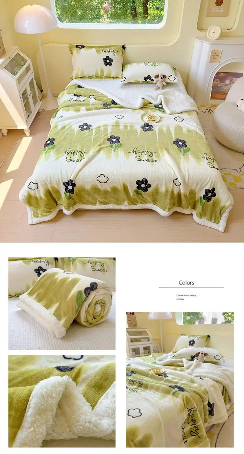 Winterdecke mit Cartoon-Design - Coral Fleece - 150x200cm