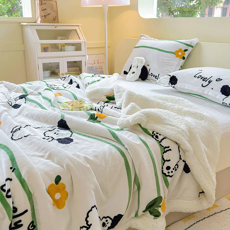 Winterdecke mit Cartoon-Design - Coral Fleece - 150x200cm