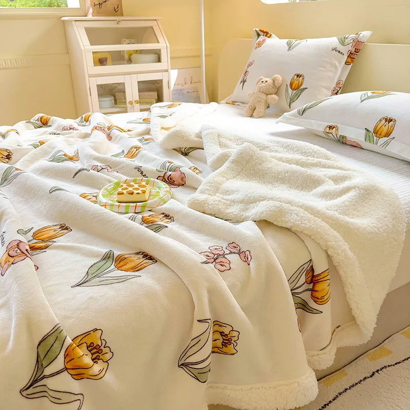 Winterdecke mit Cartoon-Design - Coral Fleece - 150x200cm