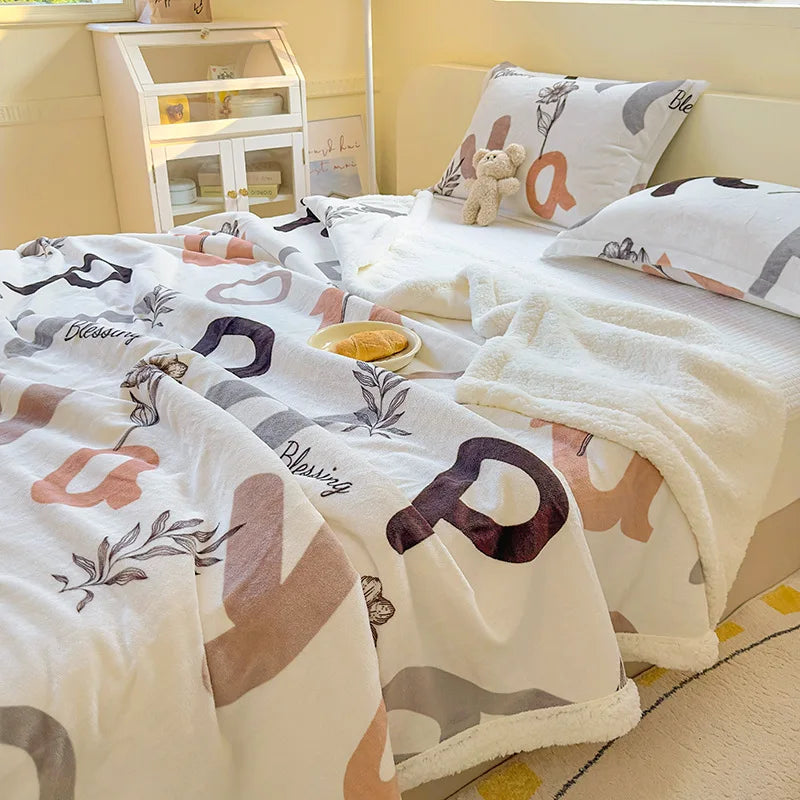 Winterdecke mit Cartoon-Design - Coral Fleece - 150x200cm