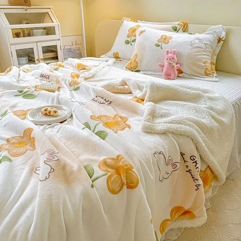 Winterdecke mit Cartoon-Design - Coral Fleece - 150x200cm