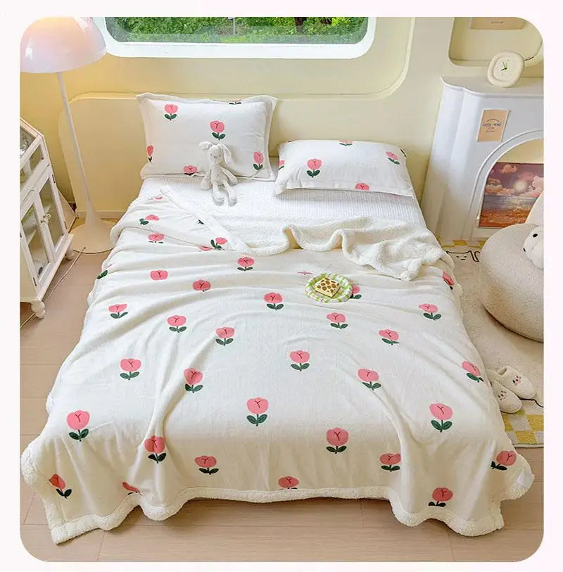 Winterdecke mit Cartoon-Design - Coral Fleece - 150x200cm