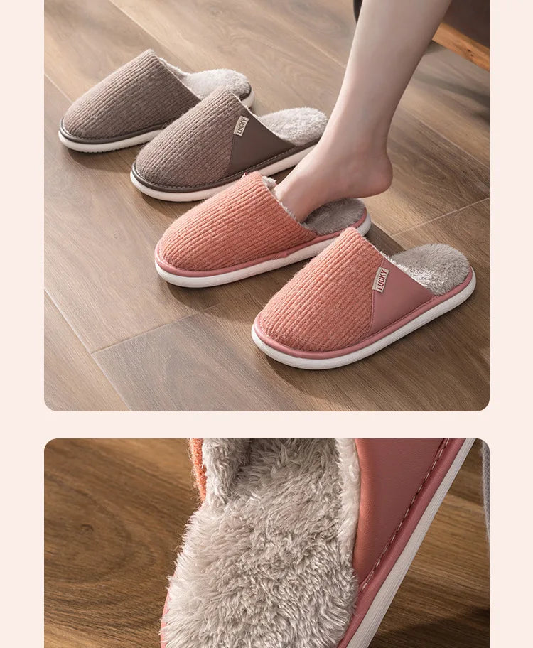 Winterhausschuhe – Baumwolle & Plüsch – Innen Komfort