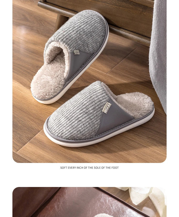 Winterhausschuhe – Baumwolle & Plüsch – Innen Komfort