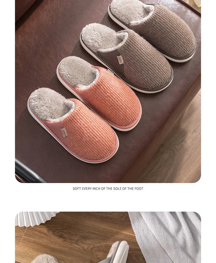 Winterhausschuhe – Baumwolle & Plüsch – Innen Komfort