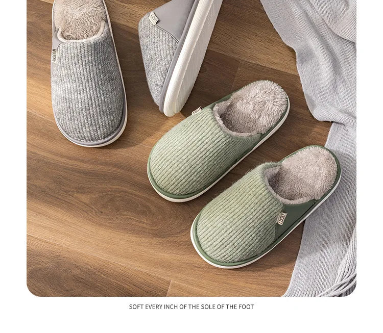 Winterhausschuhe – Baumwolle & Plüsch – Innen Komfort