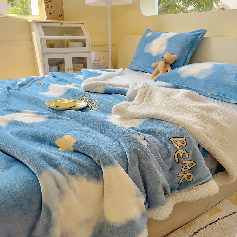 Winterkuscheldecke – Weiches Coral Fleece – 150x200cm