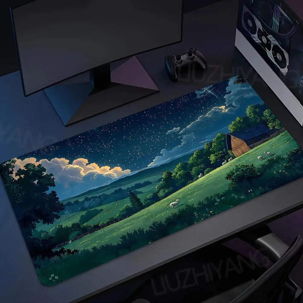 XXL Mauspad aus Gummi und Stoff, Farbe: Schwarz, Grösse: 900x400x5 mm, modern