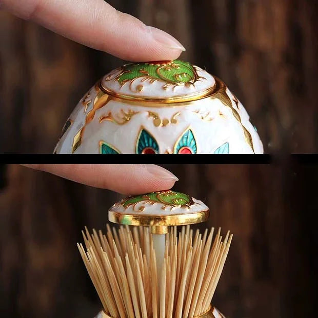 Zahnstocherhalter - Retro Metall Design - Umweltfreundlich