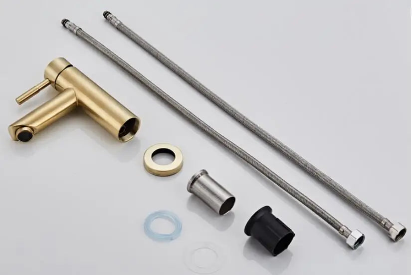 Zeitgenössische Badarmatur – Gebürstetes Gold – Einloch