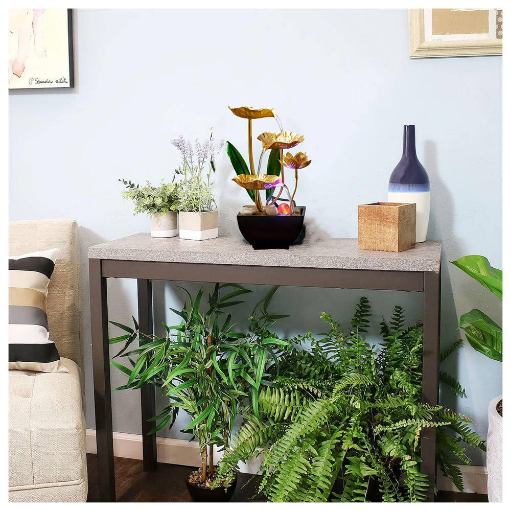 Zimmerbrunnen – Metalldesign – Wohnzimmer Entspannung