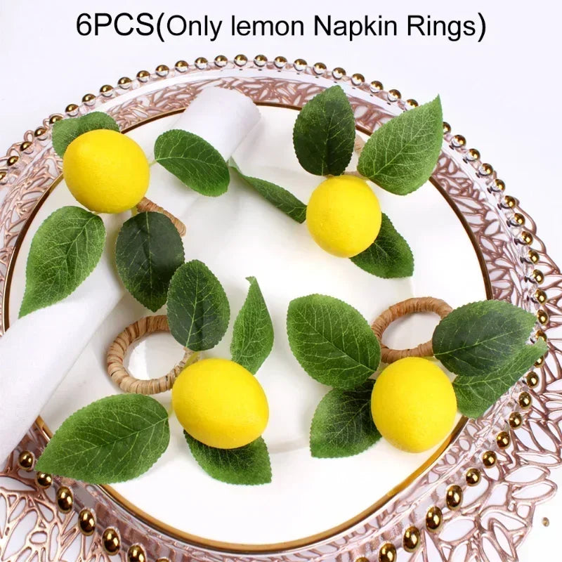 Zitronenserviettenringe – Elegantes Sommerdesign – Versch. Grössen