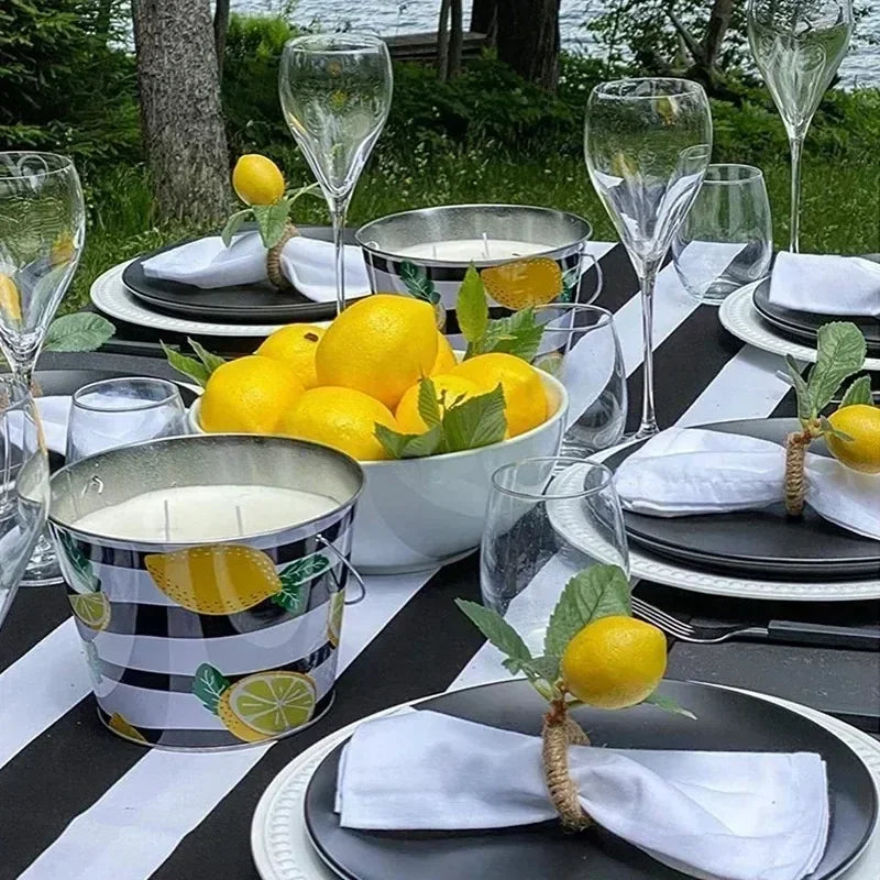 Zitronenserviettenringe – Elegantes Sommerdesign – Versch. Grössen